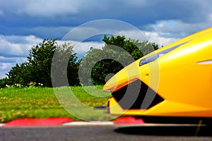 Lamborghini Huracan Supercar On The Race Track photo