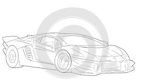 lamborghini supercar illustration silhouette