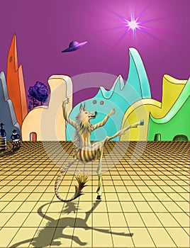 Lambrillo Dance. Illustration for Andrew Norton`s novel `Queen of the Sun`, part three `WooDoo Planet`.