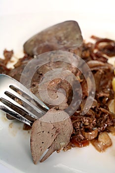 Lambs liver and fried onions