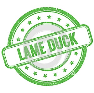 LAME DUCK text on green grungy round rubber stamp