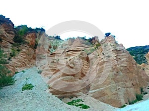 The Lame Rosse Canyon, Marche region, Italy. Nature and tourism