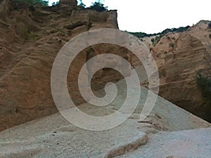 The Lame Rosse Canyon, Marche region, Italy. Nature and tourism