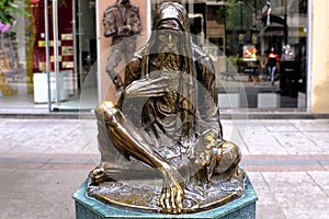 Lamentable Beggar, a statue in Skopje