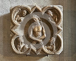 Lamentation relief in the parish Church of Saint George in Varenna on Lake Como.