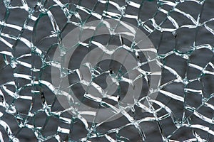 Laminated safety glass broken