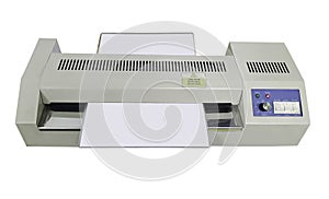 Laminating machine for laminating documents in the office