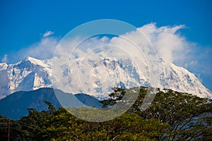 Lamjung Himal :: beautiful snow mountain in Annapurna Himalayan