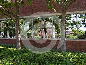 Lamont Library, Harvard Yard, Harvard University, Cambridge, Massachusetts, USA