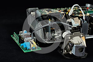 Disassembled DLP projector photo