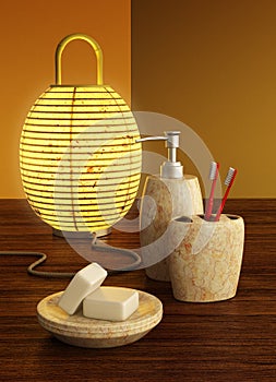 Lamp and bathroom accessories
