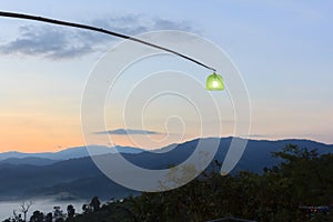 Lamp with beautiful sky