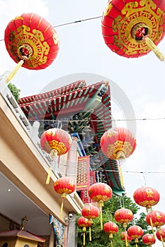 Lamp china temple with buddha
