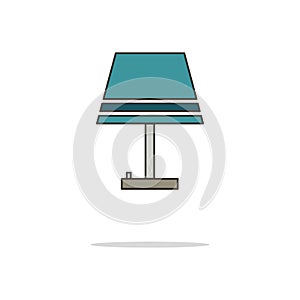 Lamp color thin line icon.Vector illustration