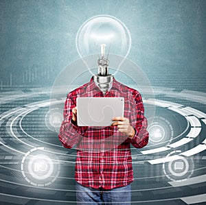 Lamp Head Man With Touch Pad