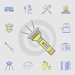 lamp icon. Detailed set of color camping tool icons. Premium graphic design. One of the collection icons for websites, web design
