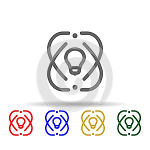 Lamp idea creative multi color style icon. Simple thin line, outline vector of web icons for ui and ux, website or mobile