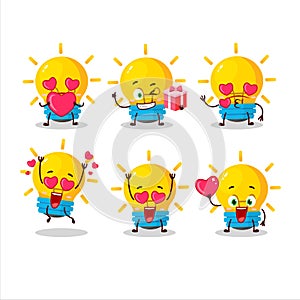 Lamp ideas cartoon character with love cute emoticon