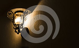 Lamp lighting up the night photo
