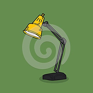 Lamp illustration on color background