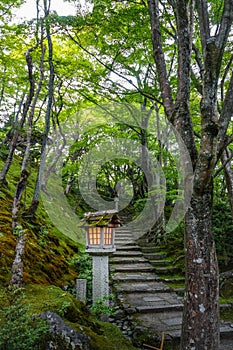 Lamp in Jojakko-ji temple, Kyoto, Japan