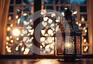 Lamp Kareem Lantern Ramadan background Traditional sunlight window