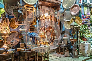 Lamp or Lantern Shop in the Khan El Khalili market in Islamic Cairo