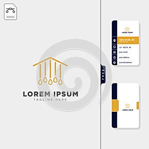 lamp light interior logo template, vector illustration free business card design