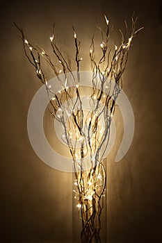 Lamp made of braches with led light