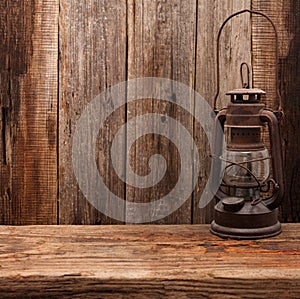 Lamp oil lantern retro barn wooden wall