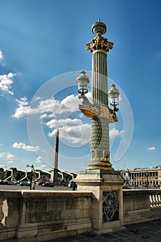 Lamp pole and obelisk
