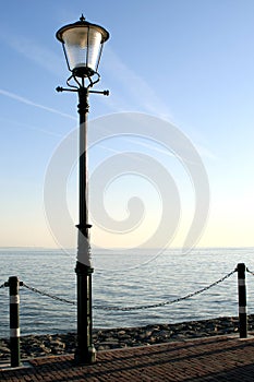 Lamp post along the waterside