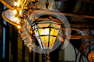 Lamp-Post. Lamp post lit at night