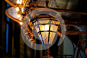 Lamp-Post. Lamp post lit at night