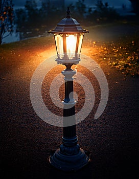 Lamp-Post. Lamp post lit at night