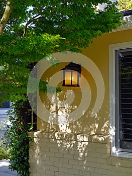 Lamp providing a yellow light in shadow