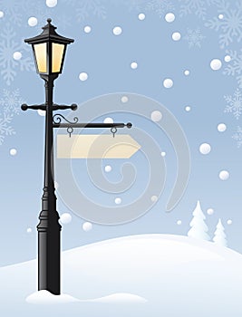 Lamp in the Snow photo
