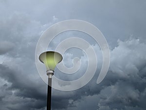 Lamp and storm. utility pole