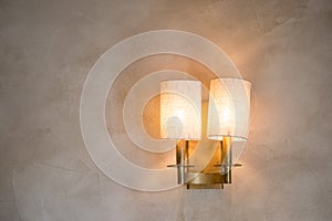 The lamp weighs on the wall included. Beautiful warm light. Wallpaper light