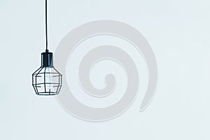 The  lamp on white wall