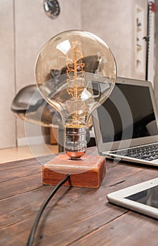 Lamp on working desk