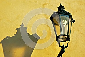 Lamp on Yellow Wall