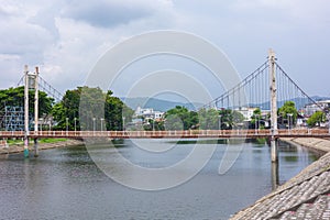 Lampang Wang River , beautiful nature landscape of irrigation water canal in Northern Lampang province in Thailand