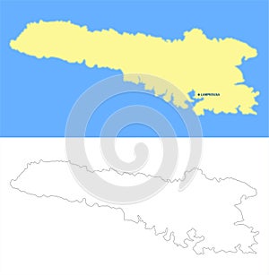 Lampedusa island map - cdr format photo