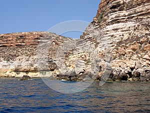 Lampedusa landscape from the boat