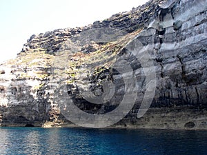 Lampedusa landscape from the boat