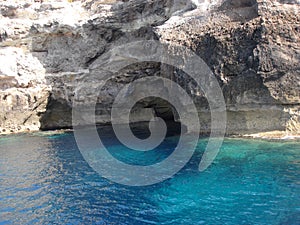 Lampedusa landscape from the boat