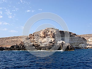 Lampedusa landscape from the boat