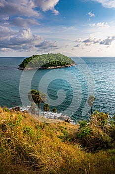 Lamphomthep Phuket Thailand, Island and seascape with sky and cloud