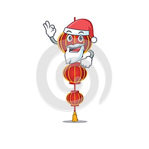 Lampion chinese lantern in Santa cartoon character design